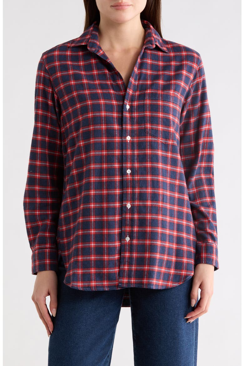 Joedy Cotton Button-Up Shirt, Main, color, RED BLUE WHITE PLAID