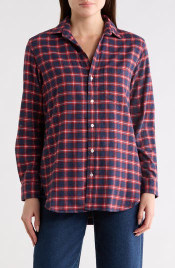 Frank & Eileen Joedy Cotton Button-Up Shirt in Red Blue White Plaid at Nordstrom Rack, Size Small