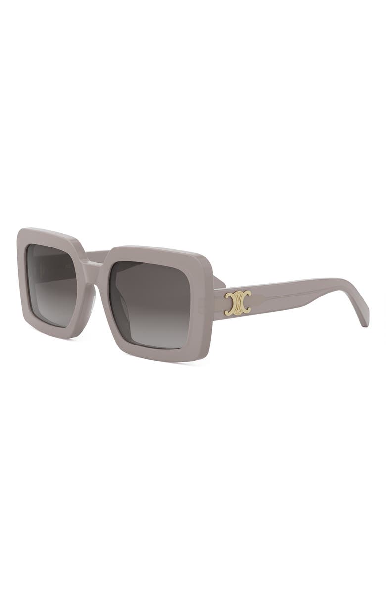 CELINE Triomphe 56mm Square Sunglasses, Alternate, color, Shiny Light Brown / Brown