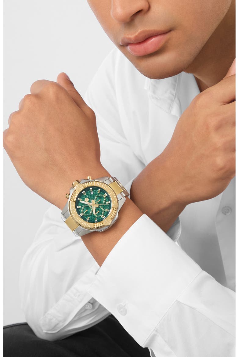 The $kull Chronograph Two-Tone Bracelet Watch, 44mm, Alternate, color, TWO TONE