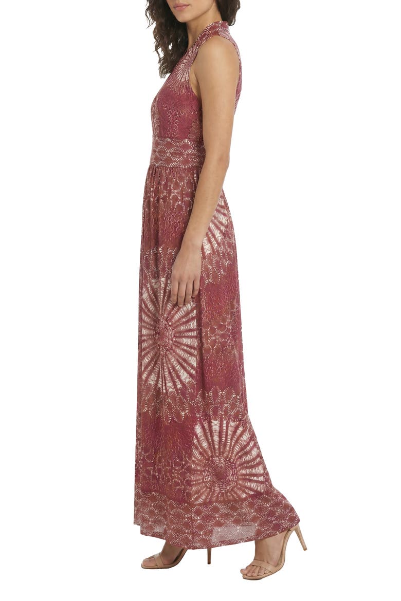 Sleeveless Stretch Jersey Maxi Dress, Alternate, color, BRICK RED
