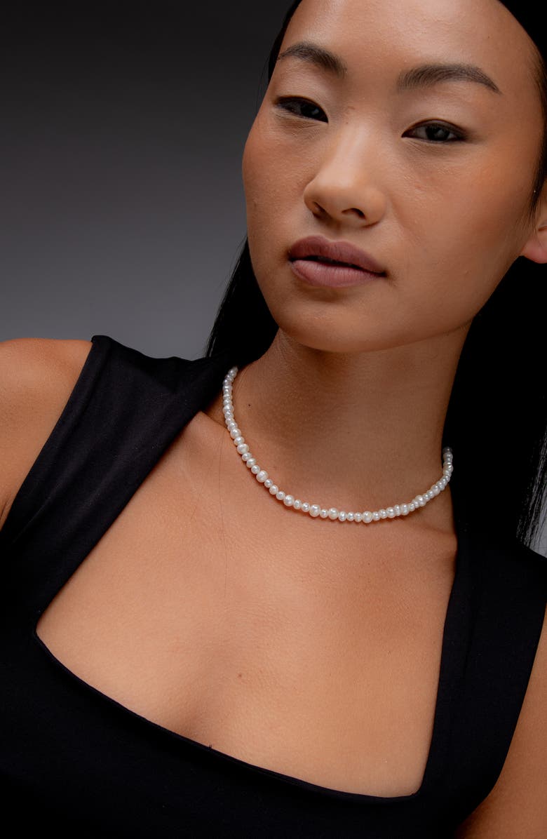 YOJ Palermo Pearl Necklace in Silver, Alternate, color, Silver
