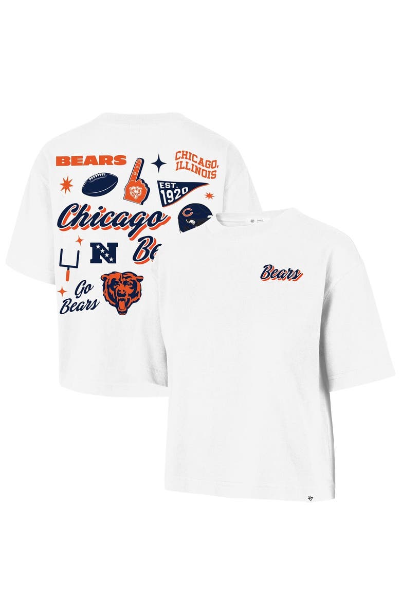 '47 Women's '47 White Chicago Bears Collage Script Reed City T-Shirt, Main, color, White