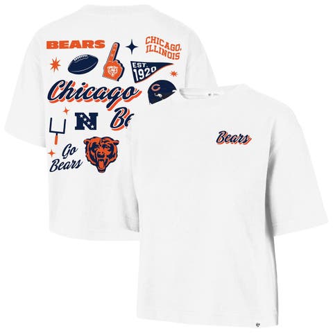 Women's '47 White Chicago Bears Collage Script Reed City T-Shirt