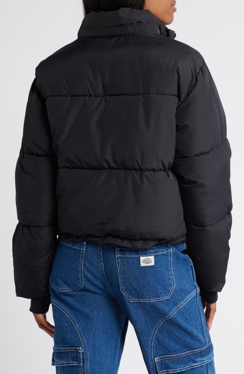 Florence By Mills Hooded Short Puffer Jacket In Black