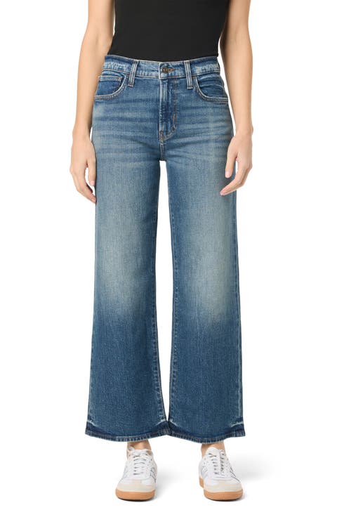 Rosalie High Waist Raw Hem Wide Leg Jeans (Bossanova)