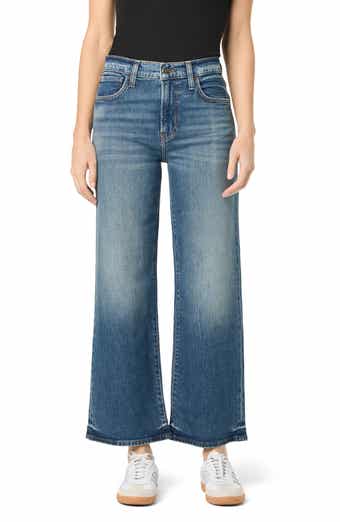 Hudson Jeans Rosalie High Waist Raw Hem Wide Leg Jeans