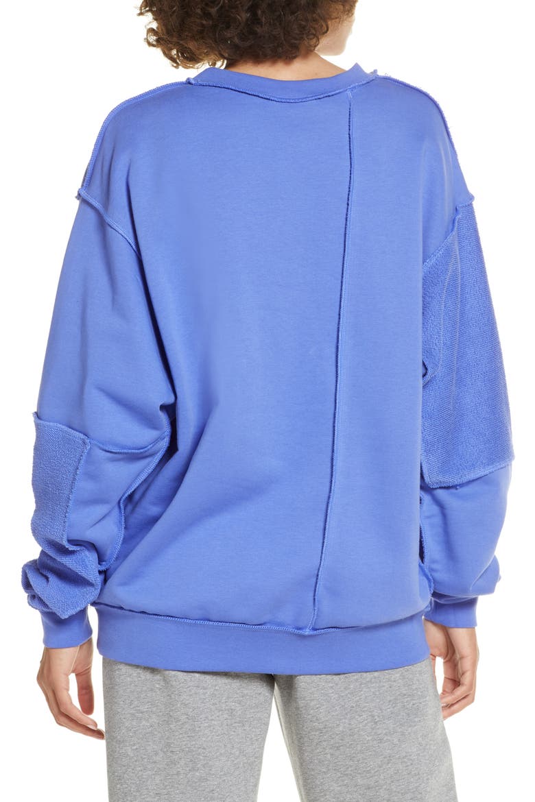 Icon Clash Crewneck Sweatshirt, Alternate, color, SAPPHIRE