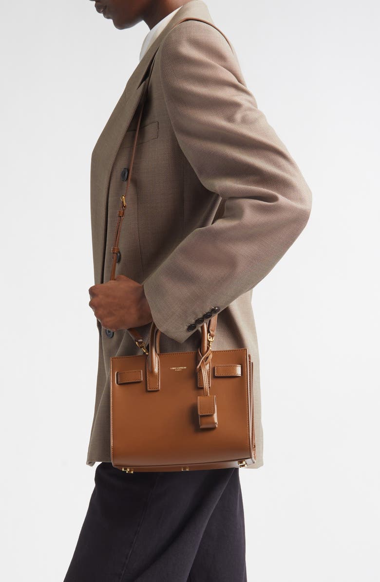 Saint Laurent Nano Sac de Jour Leather Tote, Alternate, color, Fox