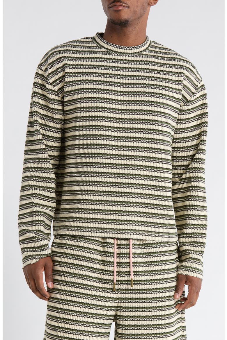 Speak Stripe Cotton T-Shirt, Main, color, OLIVE