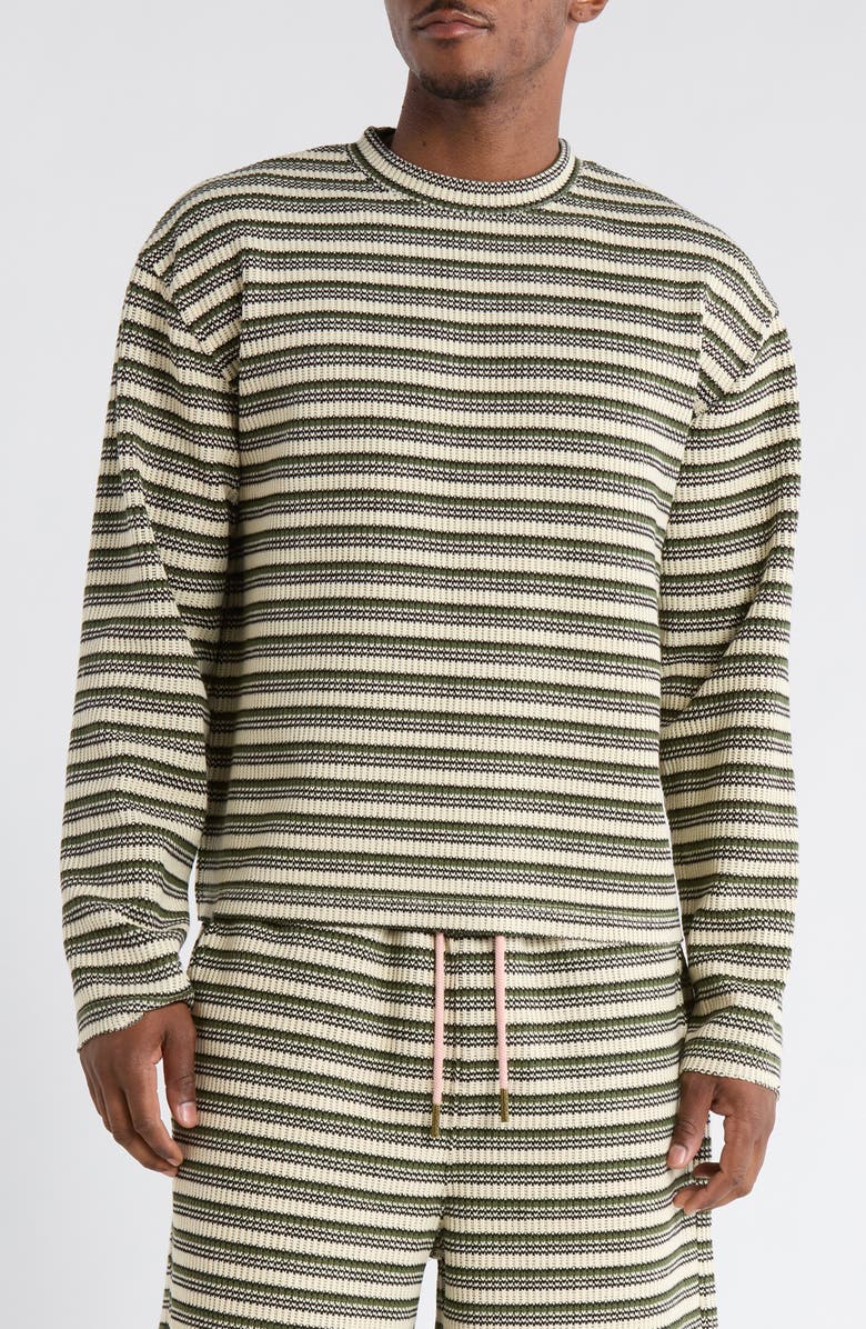 HONOR THE GIFT Speak Stripe Cotton T-Shirt, Main, color, Olive