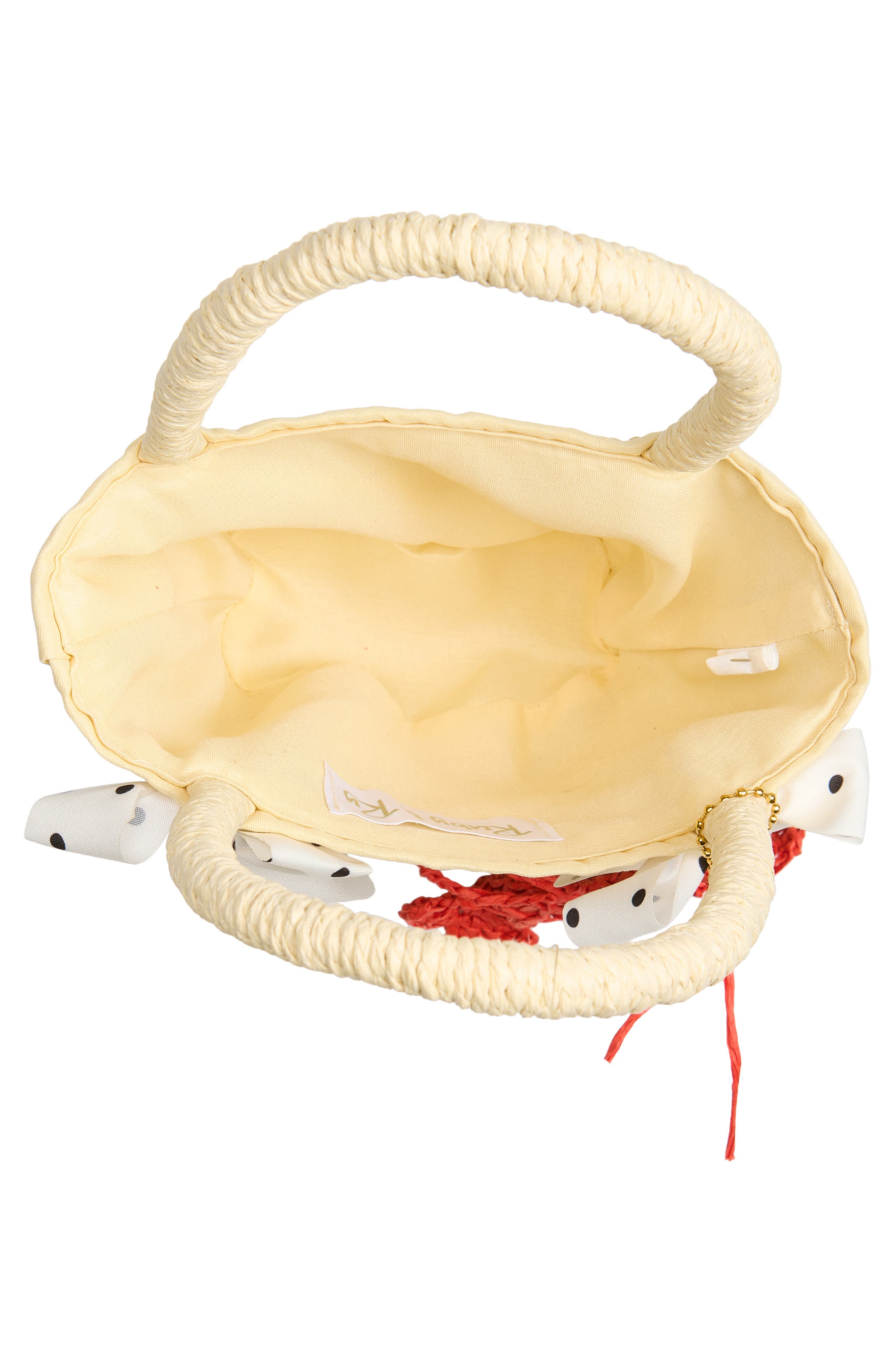 Ruby & Ry Kids' Lobster Charm Straw Tote, Alternate, color, Tan