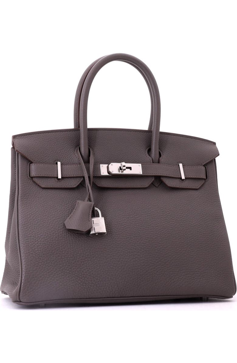 Pre-Owned Hermes Birkin Handbag Grey Togo with Palladium Hardware 30, Alternate, color, Etain