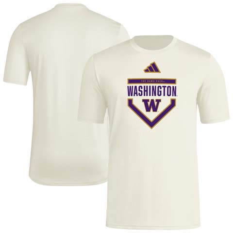 Men's adidas  Cream Washington Huskies Home Plate Pre-Game T-Shirt