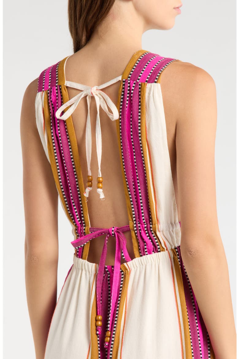 Print Sleeveless Ruffle Hem Cover-Up Maxi Dress, Alternate, color, NATURAL PINK