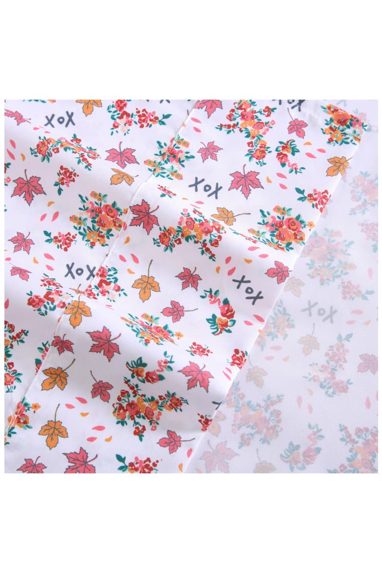 Fall Foliage Sheet Set, Alternate, color, PINK
