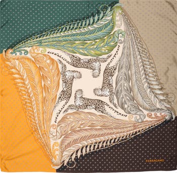スカーフ Ferragamo Silk Scarf Madras Print FERRAGAMO Madras 2 Silk Twill Square Scarf | Nordstrom