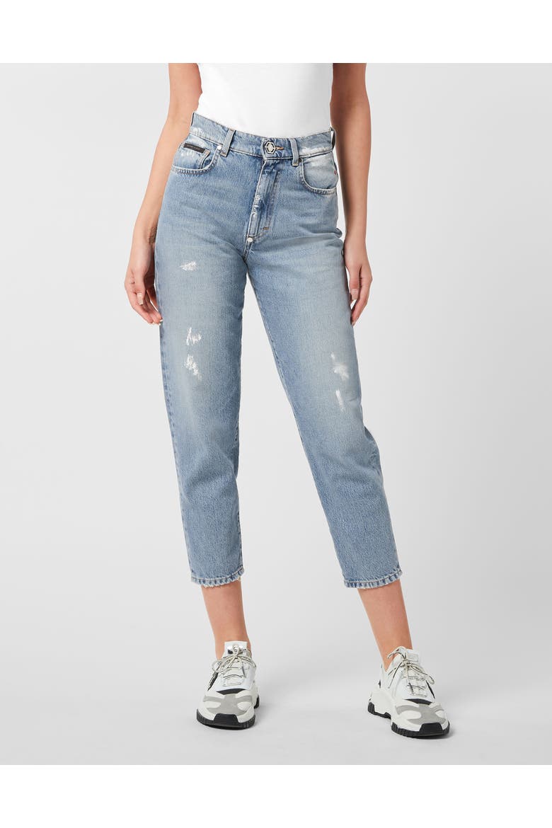 Mom Fit Jeans Hexagon Women, Main, color, Glacier