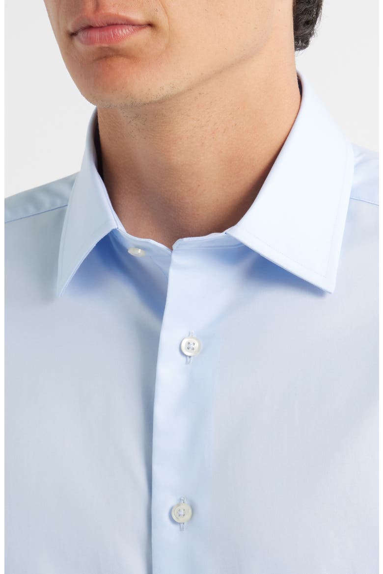 Trim Fit Super Fine Twill Dress Shirt, Alternate, color, SKY