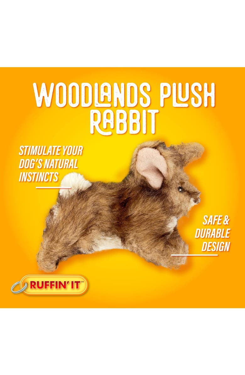 Ruffin' It Westminster Pet Woodlands Plush Dog Toy Rabbit, Alternate, color, Brown