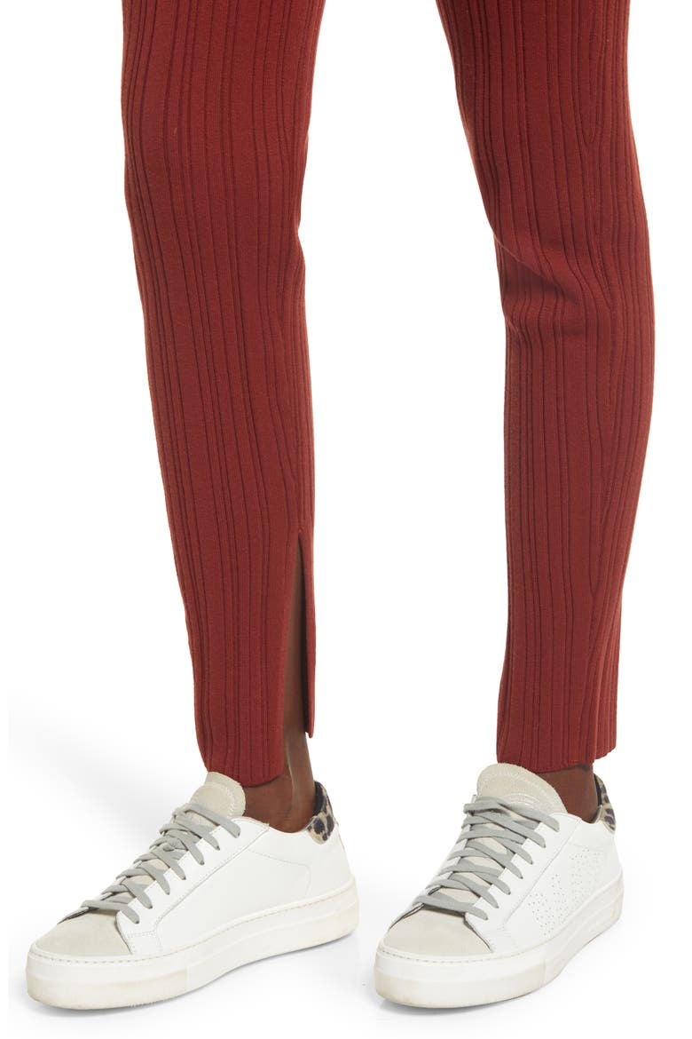 Split Hem Sweater Pants, Alternate, color, RED FIRE