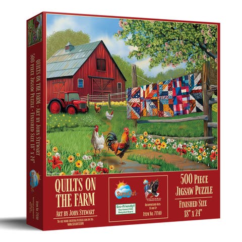 Quilts on the Farm 500 piece Jigsaw Puzzle for Adults