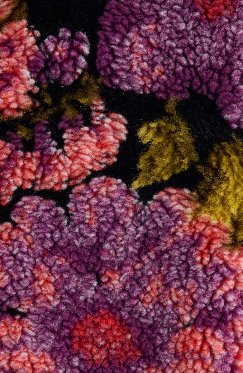 Dries Van Noten Rendas Floral Jacquard High Pile Fleece Coat, Alternate, color, Pink