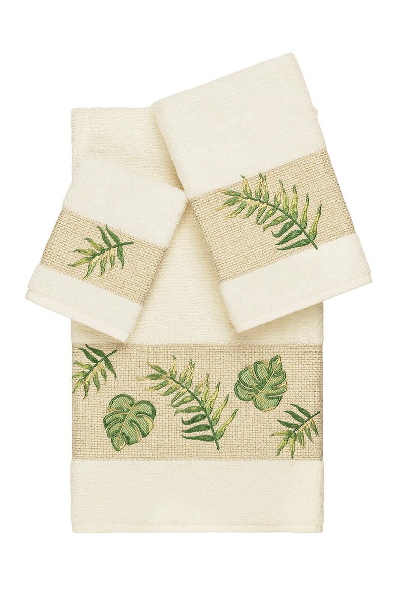 Linum Home Textiles Zoe 3-Piece Embellished Towel Set - Cream, Main, color, Cream