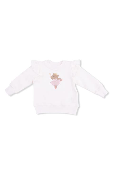 Kids' Ballet Team Appliqué Ruffle Cotton Sweatshirt (Baby & Toddler)