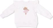 Angel Dear Kids' Ballet Team Appliqué Ruffle Cotton Sweatshirt