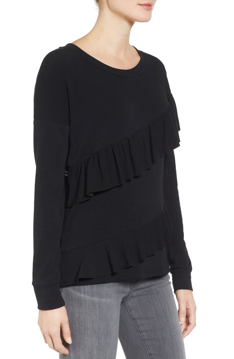 Pleione French Terry Ruffle Sweatshirt, Alternate, color, 