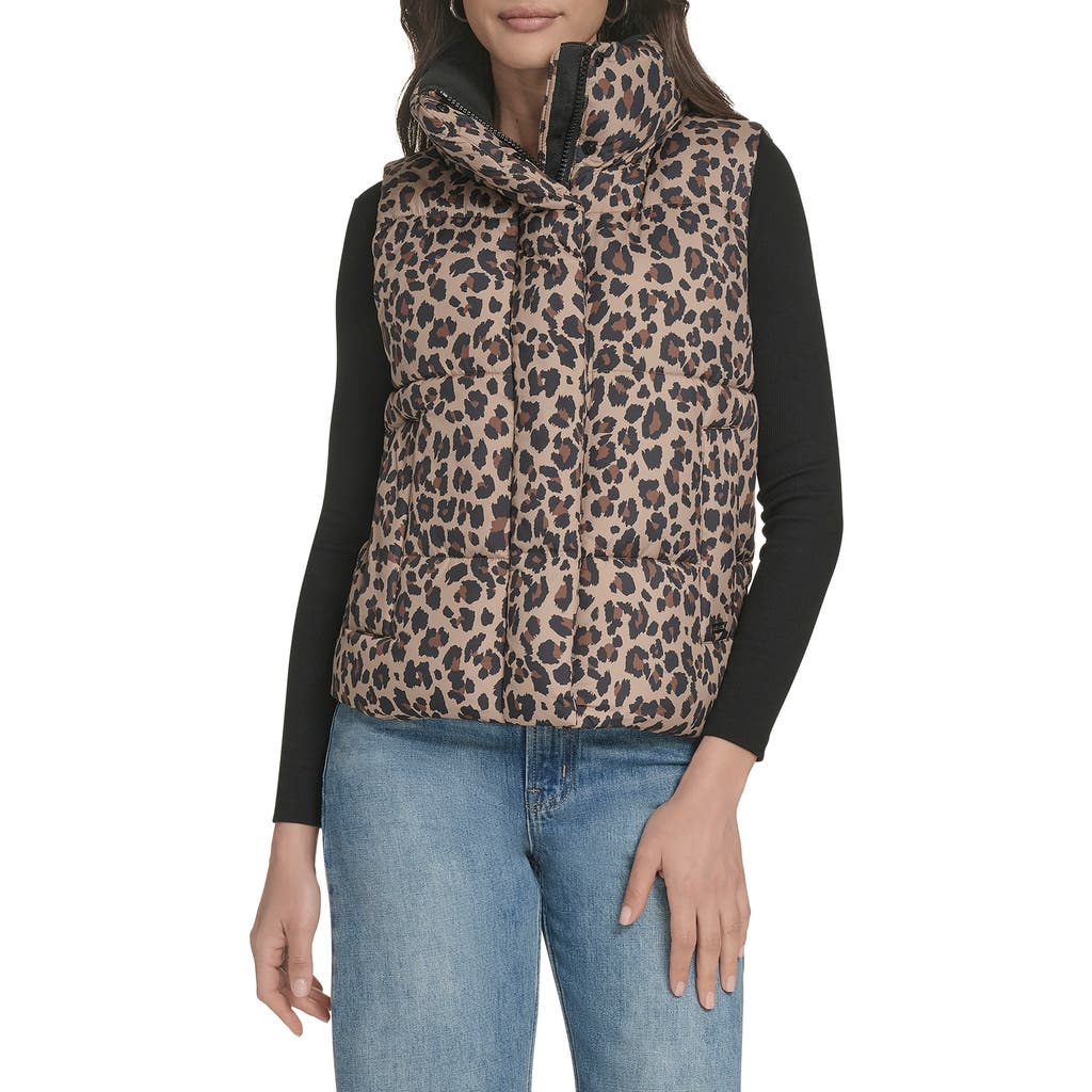 Levi's Quilted Puffer Vest In Animal Print