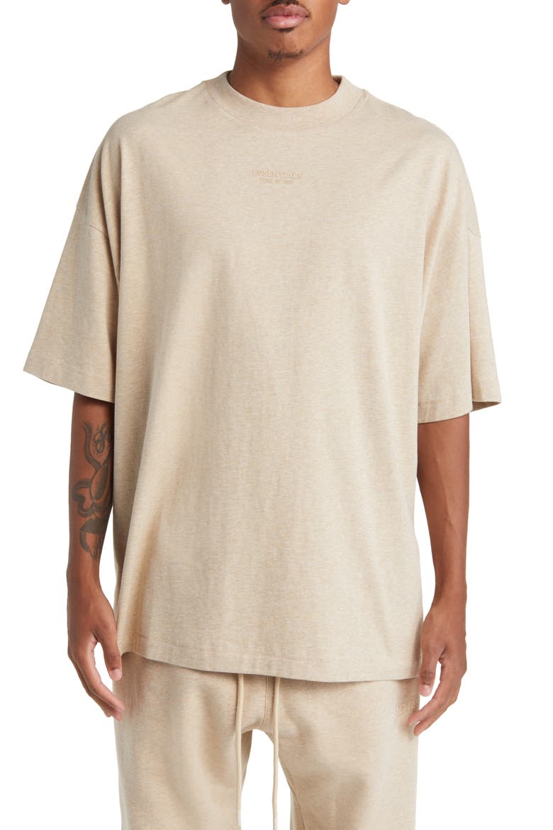 Logo Cotton T-Shirt, Main, color, GOLD HEATHER