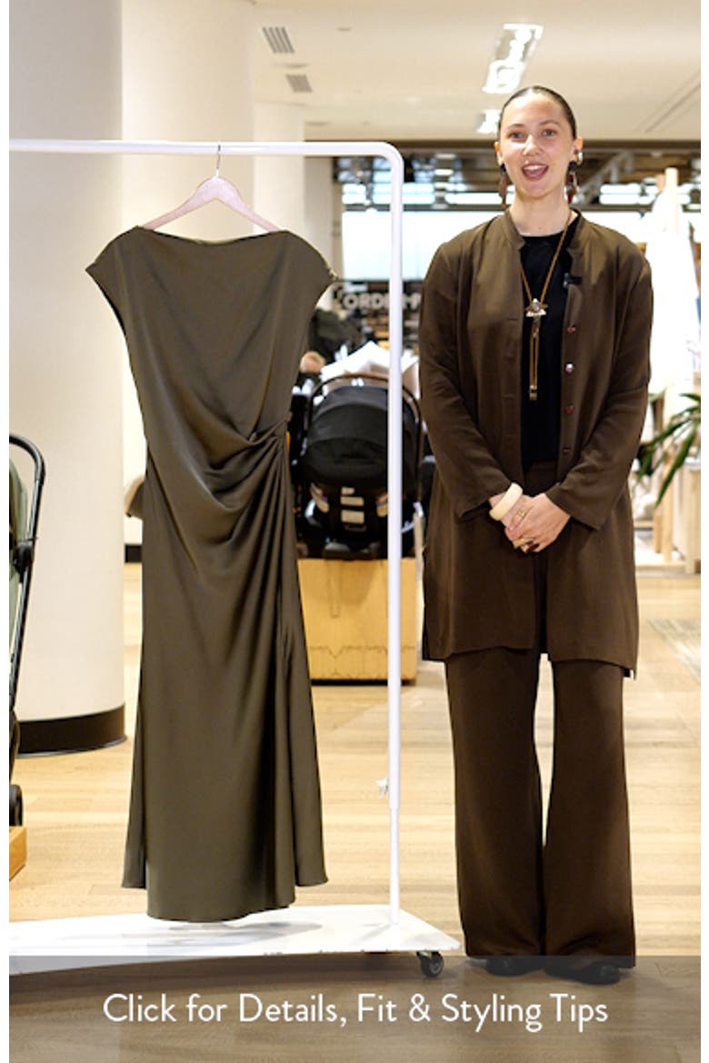 Satin Bateau Neck Maxi Dress video
