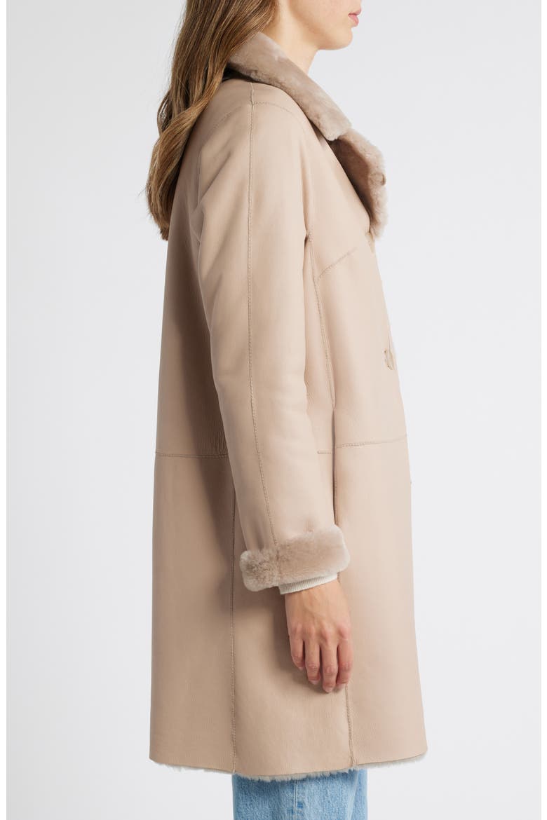 Genuine Shearling Coat, Alternate, color, BUFF NAPPA IRONED WOOL