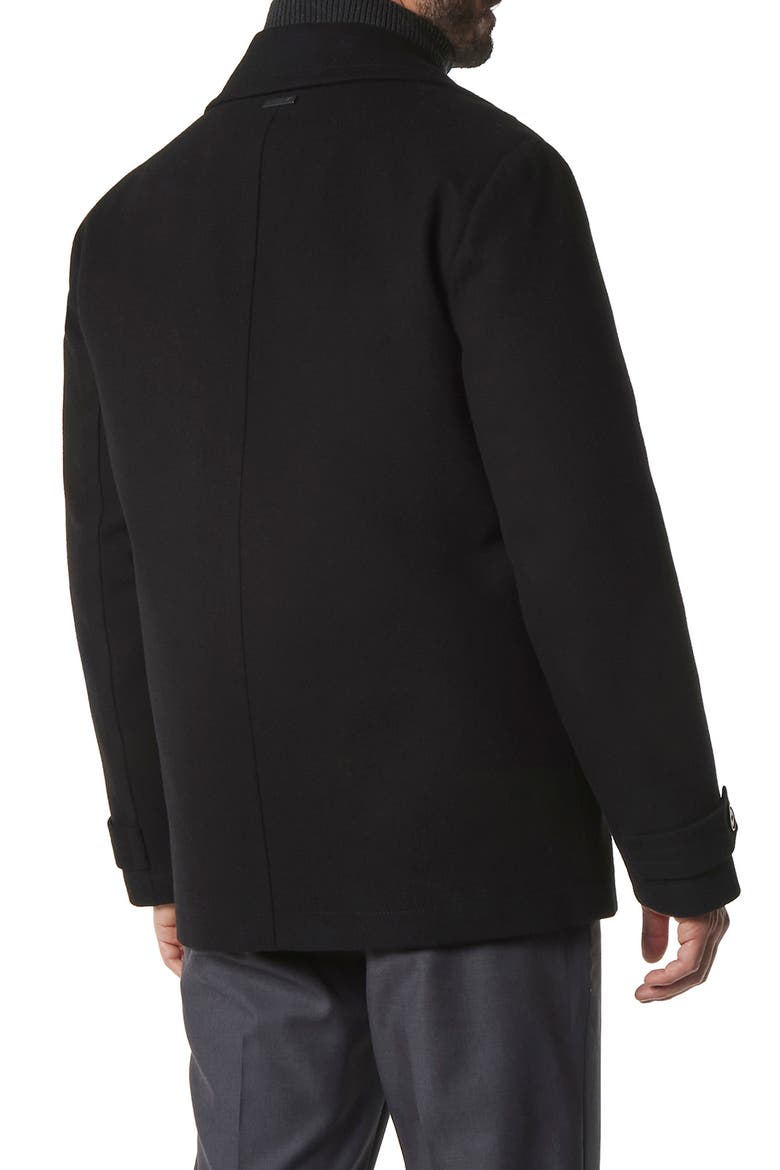 Danton Water Resistant Peacoat, Alternate, color, BLACK