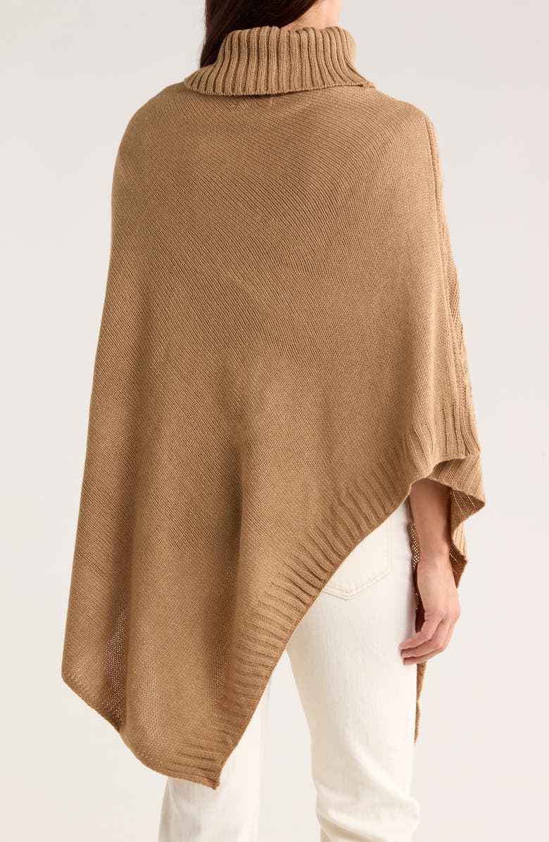 Nanette Lepore Mixed Weave Poncho, Alternate, color, Camel