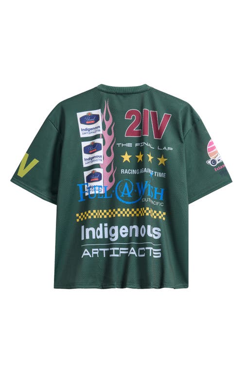 Island Avenue Island Racing Mesh Graphic T-shirt In Green