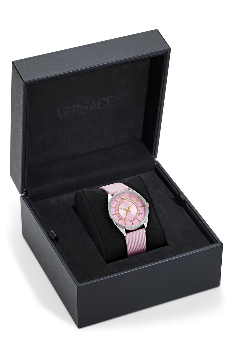 Versace New V-Circle Fabric Strap Watch, 36mm, Alternate, color,