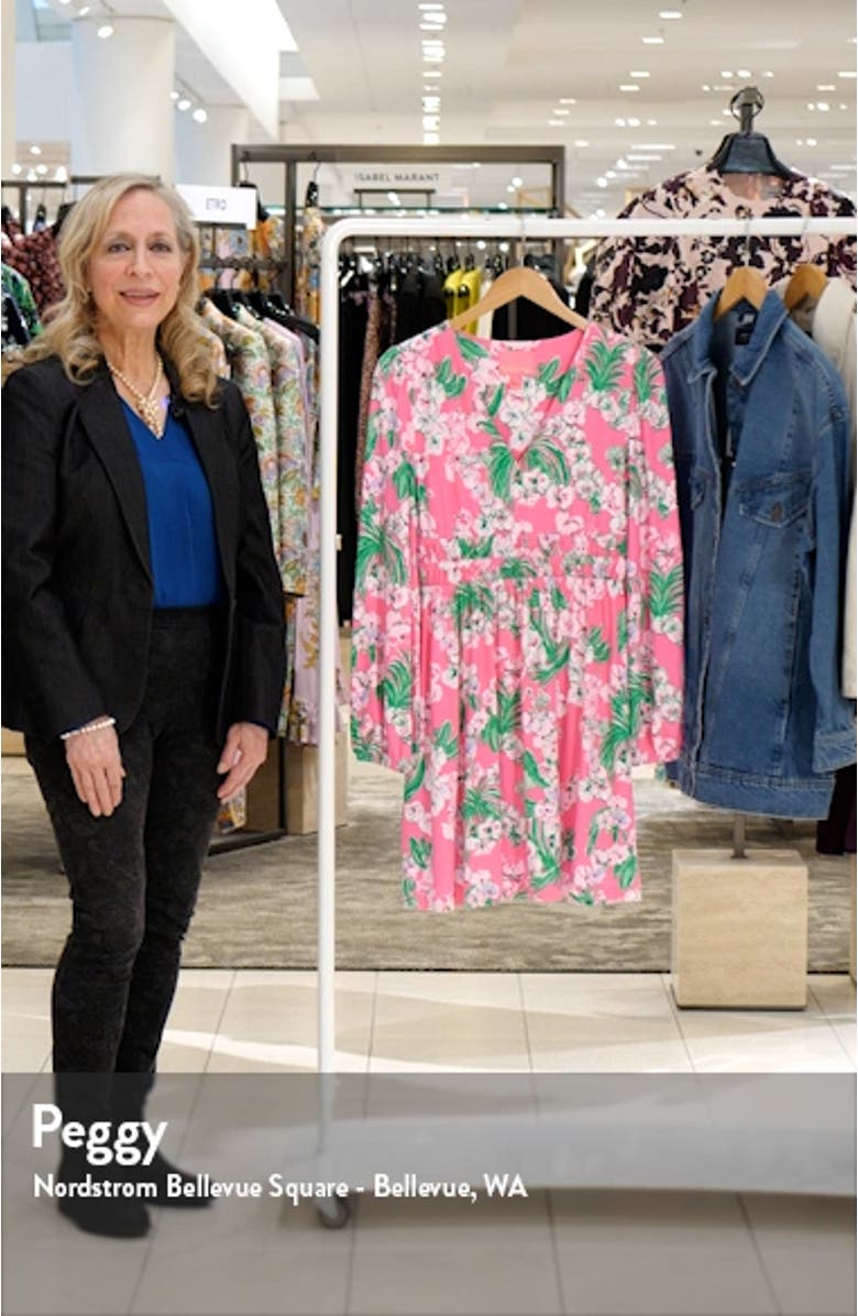 Calla Long Sleeve Shirred Waist Dress, sales video thumbnail