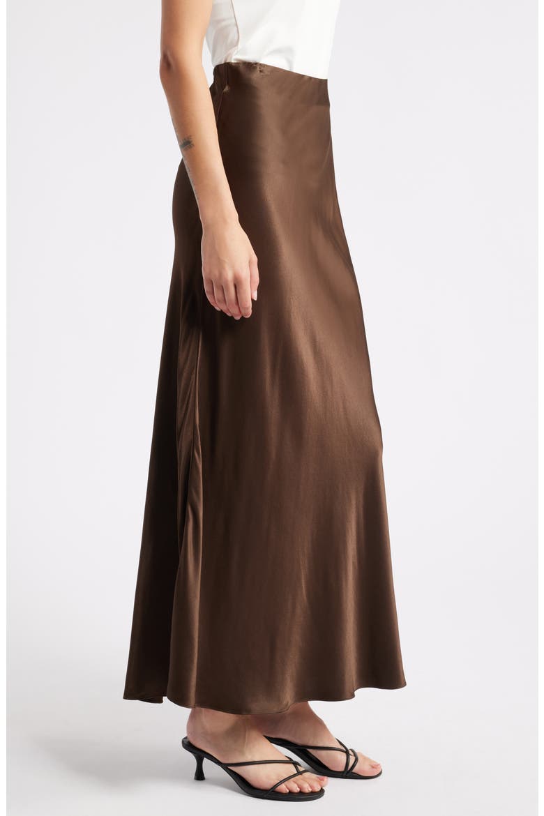 Romina Satin Maxi Skirt, Alternate, color, DARK MOSS