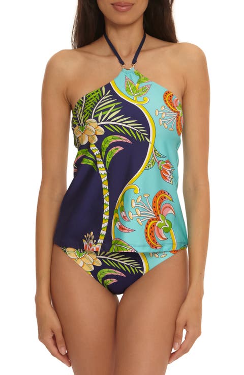 Flamingo Halter Tankini