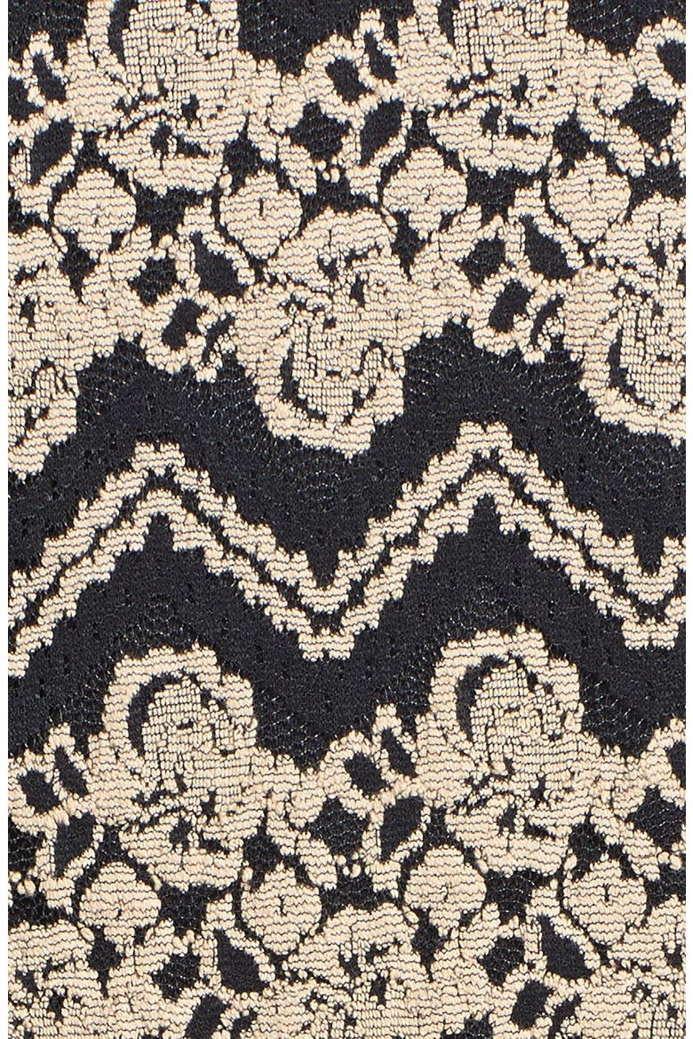 Chevron Lace Shift Dress, Alternate, color, BLACK/ TAN