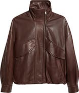 NOUR HAMMOUR Roland Sculpted Leather Bomber Jacket