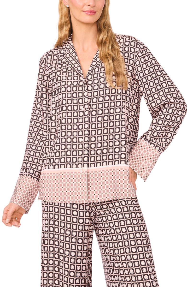Ted Baker Vanessa Geo Print Woven Shirt, Main, color, Blushing Pink