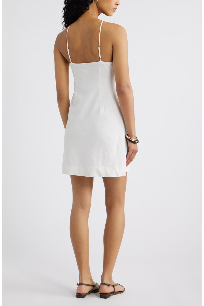 Halter Neck Linen Blend Minidress, Alternate, color, WHITE
