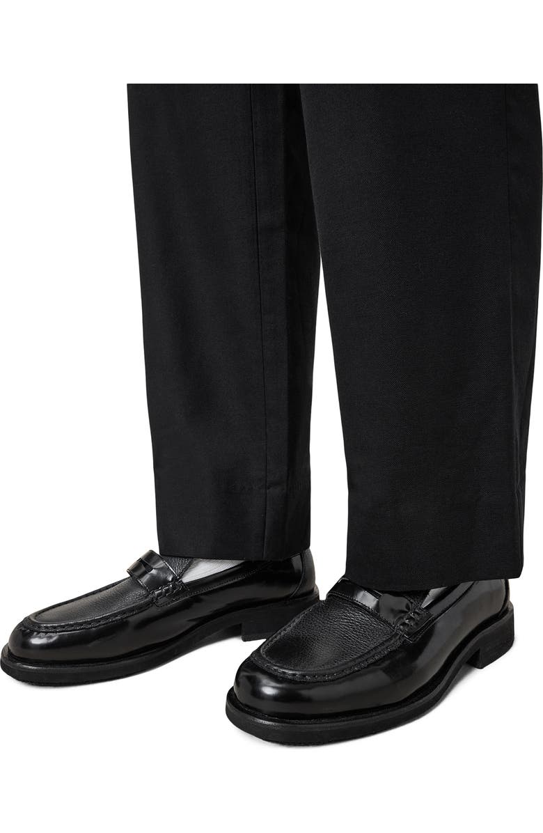 AllSaints Bloom Penny Loafer, Alternate, color, Black