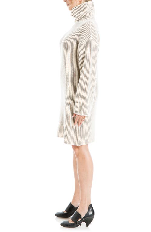 Max Studio Turtleneck Short Dress In Ecru/natural