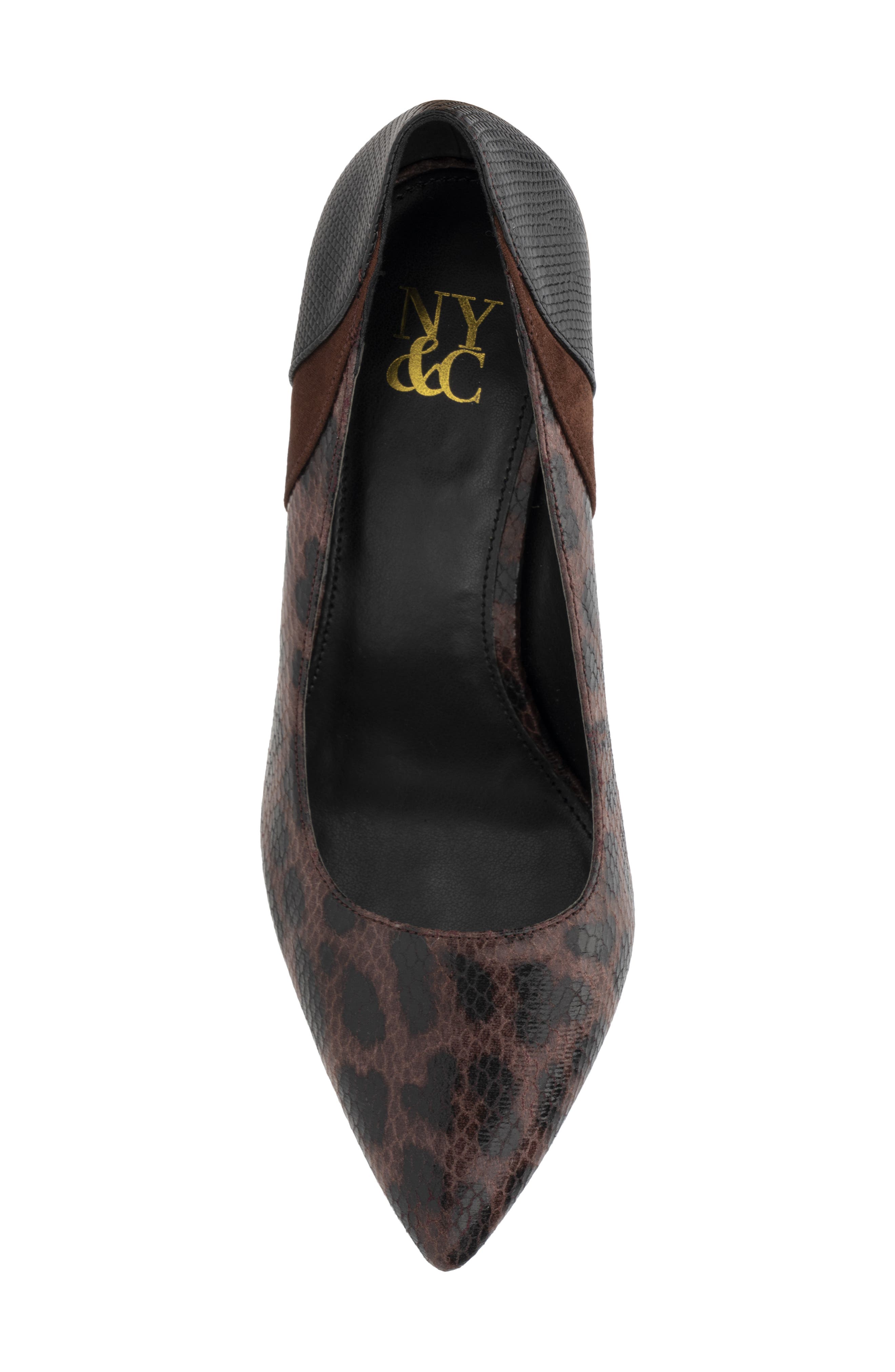 NEW YORK AND COMPANY Madison Leopard Reptile Embossed Pump, Alternate, color, Black/ Brown