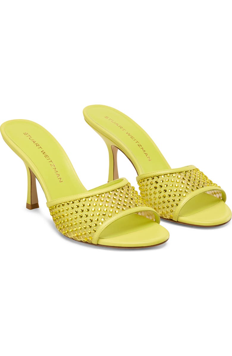 Stuart Weitzman Bareitall Shine Mesh Sandal, Alternate, color, Citrine